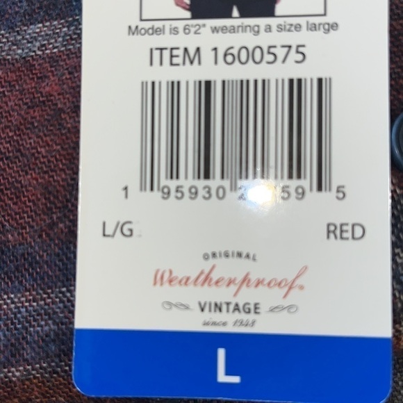 Weatherproof Vintage Long Sleeve Button Down Flannel Shirt - L- New with tags - Picture 2 of 4